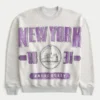 Boxy New York University Violets Graphic Crew Sweatshirt Boxy New York University Violets Graphic Crew Sweatshirt