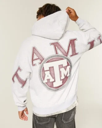 Boxy Texas A&M University Aggies grafisk hættetrøje med lynlås