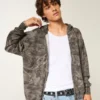 Boxy Thermal Camo Zip-Up Hoodie Boxy Thermal Camo Zip-Up Hoodie