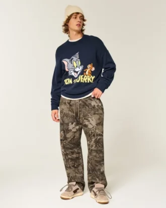 Boxy Tom og Jerry Graphic Crew Sweater