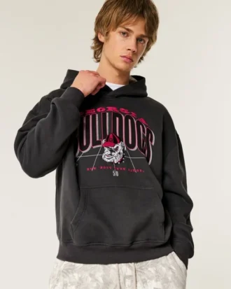 Boxy University of Georgia Bulldogs grafisk hættetrøje Boxy University of Georgia Bulldogs grafisk hættetrøje
