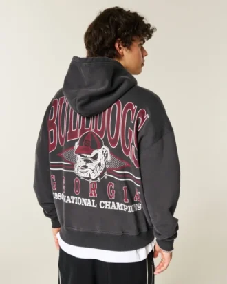 Boxy University of Georgia Bulldogs grafisk hættetrøje Boxy University of Georgia Bulldogs grafisk hættetrøje