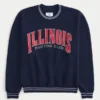 Boxy University of Illinois Fighting Illini Graphic Crew Sweatshirt Boxy University of Illinois Fighting Illini Graphic Crew Sweatshirt