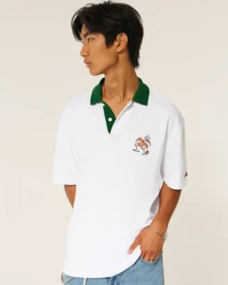 Boxy University of Miami Hurricanes grafisk polo Boxy University of Miami Hurricanes grafisk polo