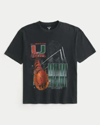 Boxy University of Miami Hurricanes grafisk T-shirt Boxy University of Miami Hurricanes grafisk T-shirt