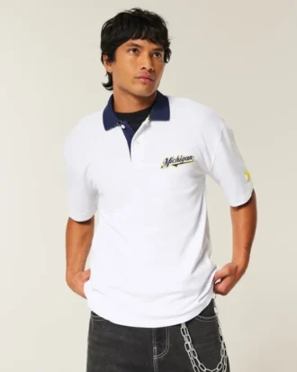Boxy University of Michigan Wolverines grafisk polo Boxy University of Michigan Wolverines grafisk polo