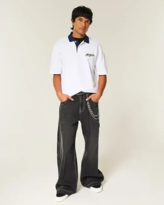 Boxy University of Michigan Wolverines grafisk polo Boxy University of Michigan Wolverines grafisk polo