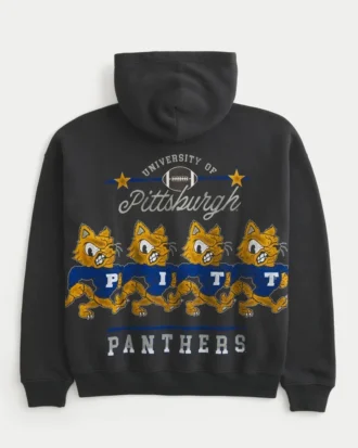 Boxy University of Pittsburgh Panthers grafisk hættetrøje Boxy University of Pittsburgh Panthers grafisk hættetrøje