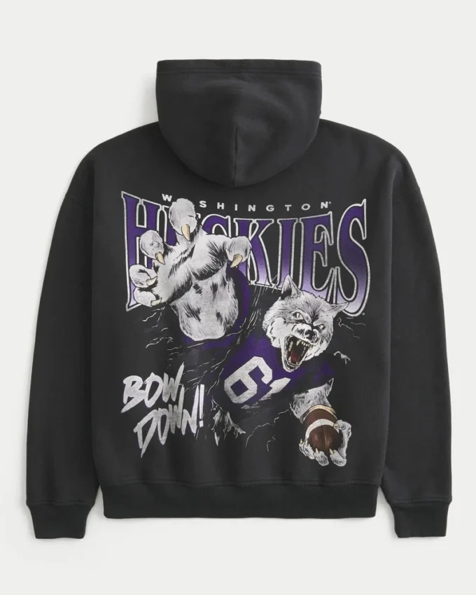 Boxy University of Washington Huskies grafisk hættetrøje Boxy University of Washington Huskies grafisk hættetrøje