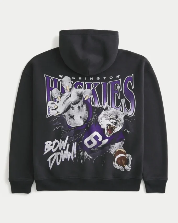 Boxy University of Washington Huskies grafisk hættetrøje Boxy University of Washington Huskies grafisk hættetrøje