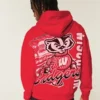 Boxy University of Wisconsin Badgers grafisk hættetrøje Boxy University of Wisconsin Badgers grafisk hættetrøje