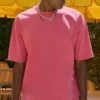 Boxy vasket heavyweight T-shirt med rund hals