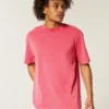 Boxy vasket heavyweight T-shirt med rund hals