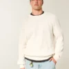 Boxy vasket sweater med rund hals