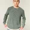 Boxy vasket sweater med rund hals Boxy vasket sweater med rund hals