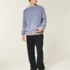 Boxy vasket sweater med rund hals
