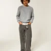 Boxy vasket sweater med rund hals