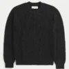 Boxy vasket sweater med rund hals