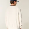 Boxy vasket sweater med rund hals