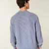 Boxy vasket sweater med rund hals
