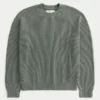 Boxy vasket sweater med rund hals Boxy vasket sweater med rund hals