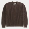 Boxy vasket sweater med rund hals