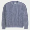 Boxy vasket sweater med rund hals