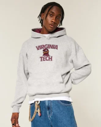 Boxy Virginia Tech Hokies Graphic Hoodie Boxy Virginia Tech Hokies Graphic Hoodie