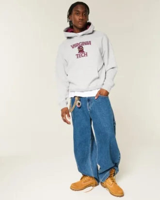 Boxy Virginia Tech Hokies Graphic Hoodie Boxy Virginia Tech Hokies Graphic Hoodie