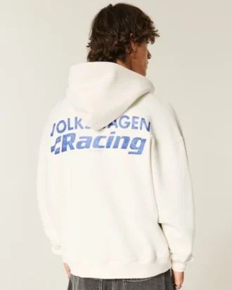 Boxy Volkswagen Racing grafisk hættetrøje med lynlås