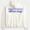 Boxy Volkswagen Racing grafisk hættetrøje med lynlås Boxy Volkswagen Racing grafisk hættetrøje med lynlås