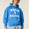 Boxy Yale Bulldogs grafisk hættetrøje