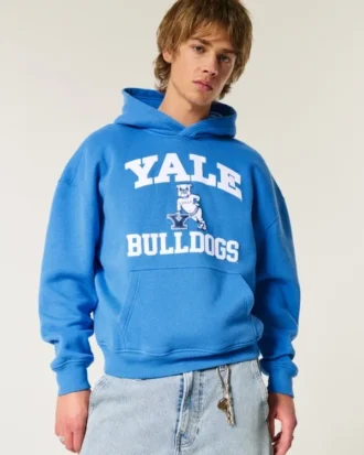 Boxy Yale Bulldogs grafisk hættetrøje
