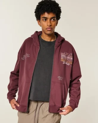 Boxy Zip-Up Arizona State University Sun Devils Graphic Hoodie Boxy Zip-Up Arizona State University Sun Devils Graphic Hoodie