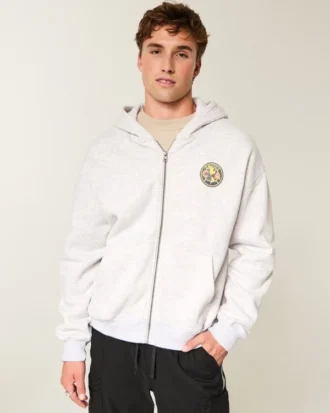 Boxy Zip-Up Club América Las Águilas grafisk hættetrøje Boxy Zip-Up Club América Las Águilas grafisk hættetrøje
