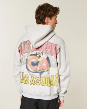 Boxy Zip-Up Club América Las Águilas grafisk hættetrøje Boxy Zip-Up Club América Las Águilas grafisk hættetrøje