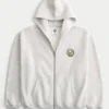 Boxy Zip-Up Club América Las Águilas grafisk hættetrøje