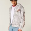 Boxy Zip-Up Florida State University Graphic Camo Hoodie