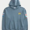Boxy Zip-Up NASCAR Jeff Gordon Graphic Hoodie Boxy Zip-Up NASCAR Jeff Gordon Graphic Hoodie