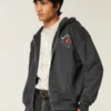 Boxy Zip-Up Rutgers University Graphic Hoodie Boxy Zip-Up Rutgers University Graphic Hoodie