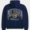 Boxy Zip-Up University of Michigan Wolverines Graphic Hoodie