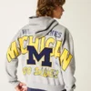 Boxy Zip-Up University of Michigan Wolverines Graphic Hoodie Boxy Zip-Up University of Michigan Wolverines Graphic Hoodie