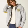 Boxy Zip-Up University of Michigan Wolverines Graphic Hoodie Boxy Zip-Up University of Michigan Wolverines Graphic Hoodie