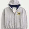 Boxy Zip-Up University of Michigan Wolverines Graphic Hoodie Boxy Zip-Up University of Michigan Wolverines Graphic Hoodie