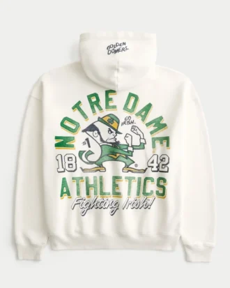 Boxy Zip-Up University of Notre Dame Fighting Irish Graphic Hoodie Boxy Zip-Up University of Notre Dame Fighting Irish Graphic Hoodie