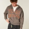 Boxy Zip-Up University of Texas at Austin Longhorns Graphic Hoodie Boxy Zip-Up University of Texas at Austin Longhorns Graphic Hoodie