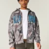 Boxy Zip-Up Villanova Wildcats Graphic Camo Hoodie Boxy Zip-Up Villanova Wildcats Graphic Camo Hoodie
