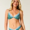 Broderet bikini-top med bøjle og dyb udskæring
