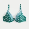 Broderet bikini-top med bøjle og dyb udskæring