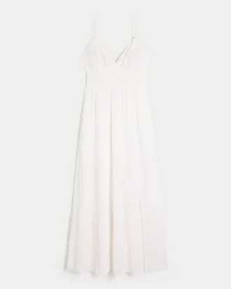 Broderet maxi-kjole